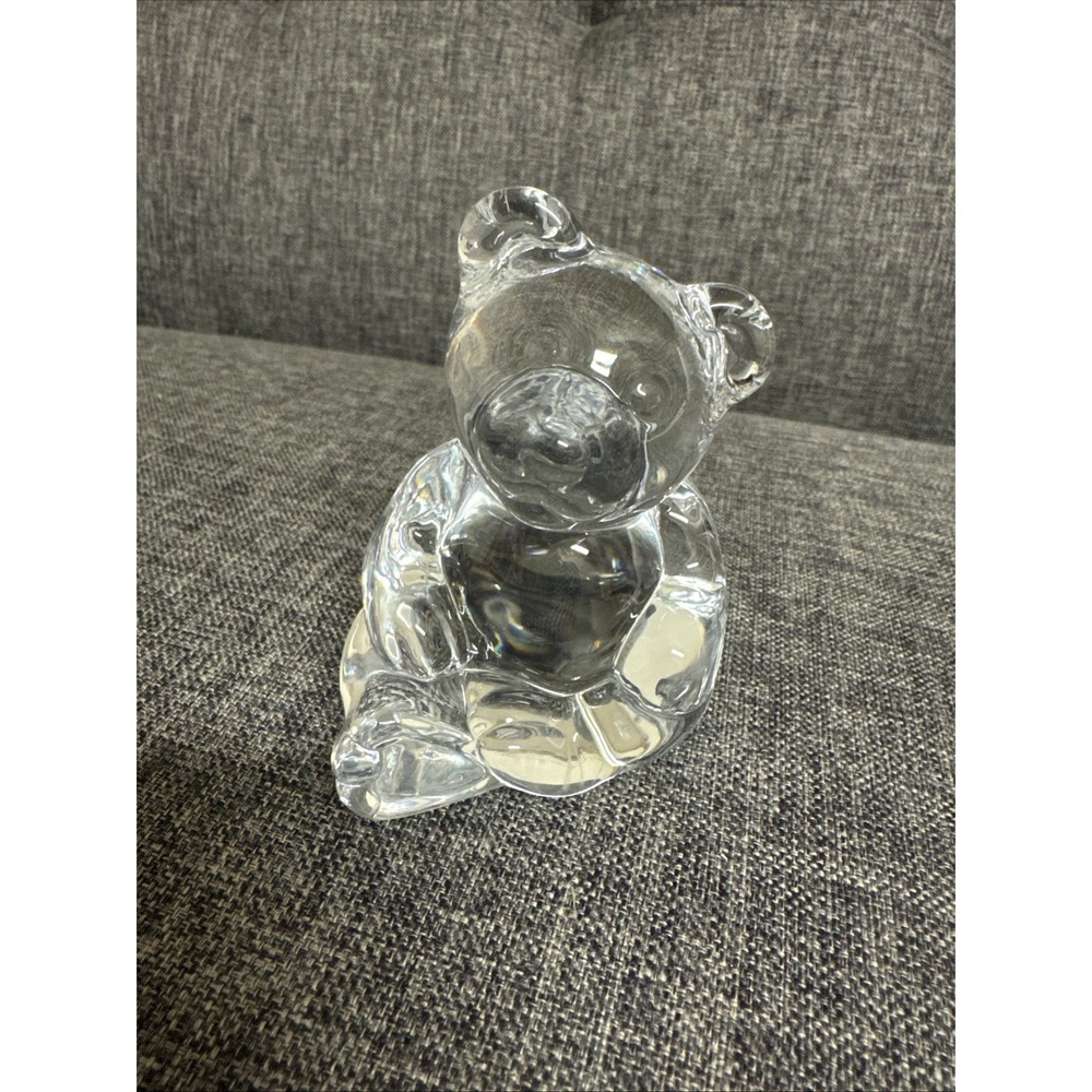 Clear Glass Bear 3" Figurine Paperweight Cottagecore Farmhouse Collector